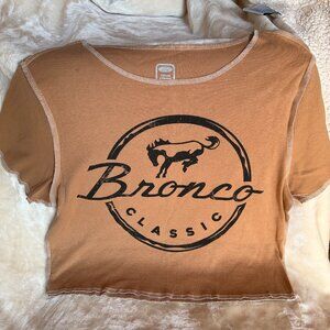 NWOT Ford Bronco Classic Cropped T-Shirt Womens Size XL Tan